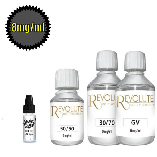 8 mg/ml - Revolute alapfolyadék - 195 ml - 50PG-50VG